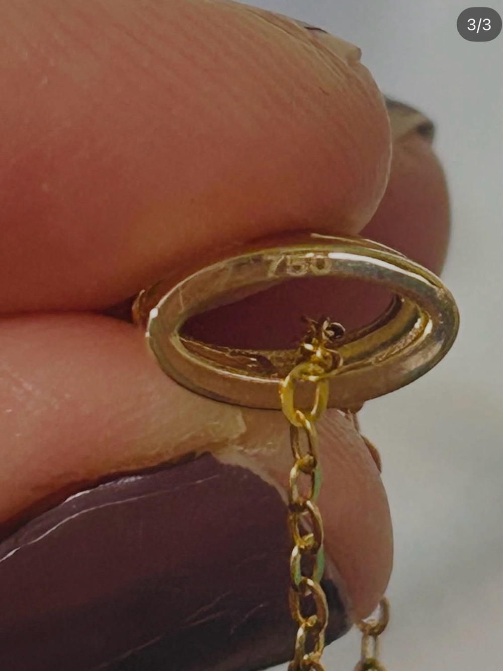 18K Solid Gold Geometric H Pendant – Pendant Only - Picture 2 of 2